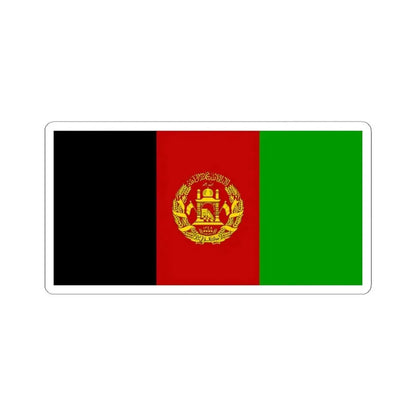 Flag of Afghanistan 2002-2004 variant with golden arms (Afghanistan) STICKER Vinyl Kiss-Cut Decal 4 Inch White - The Sticker Space
