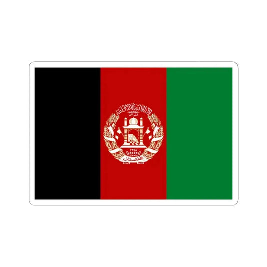 Flag of Afghanistan 2004-2021 variant (Afghanistan) STICKER Vinyl Kiss-Cut Decal 2 Inch White - The Sticker Space