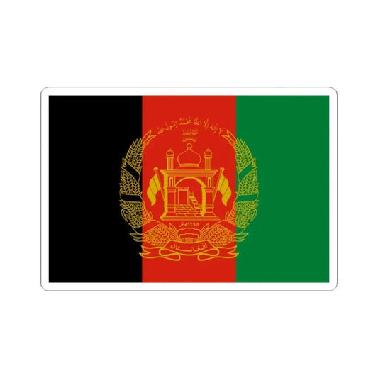 Flag of Afghanistan Gold Vers (Afghanistan) STICKER Vinyl Kiss-Cut Decal 2 Inch White - The Sticker Space