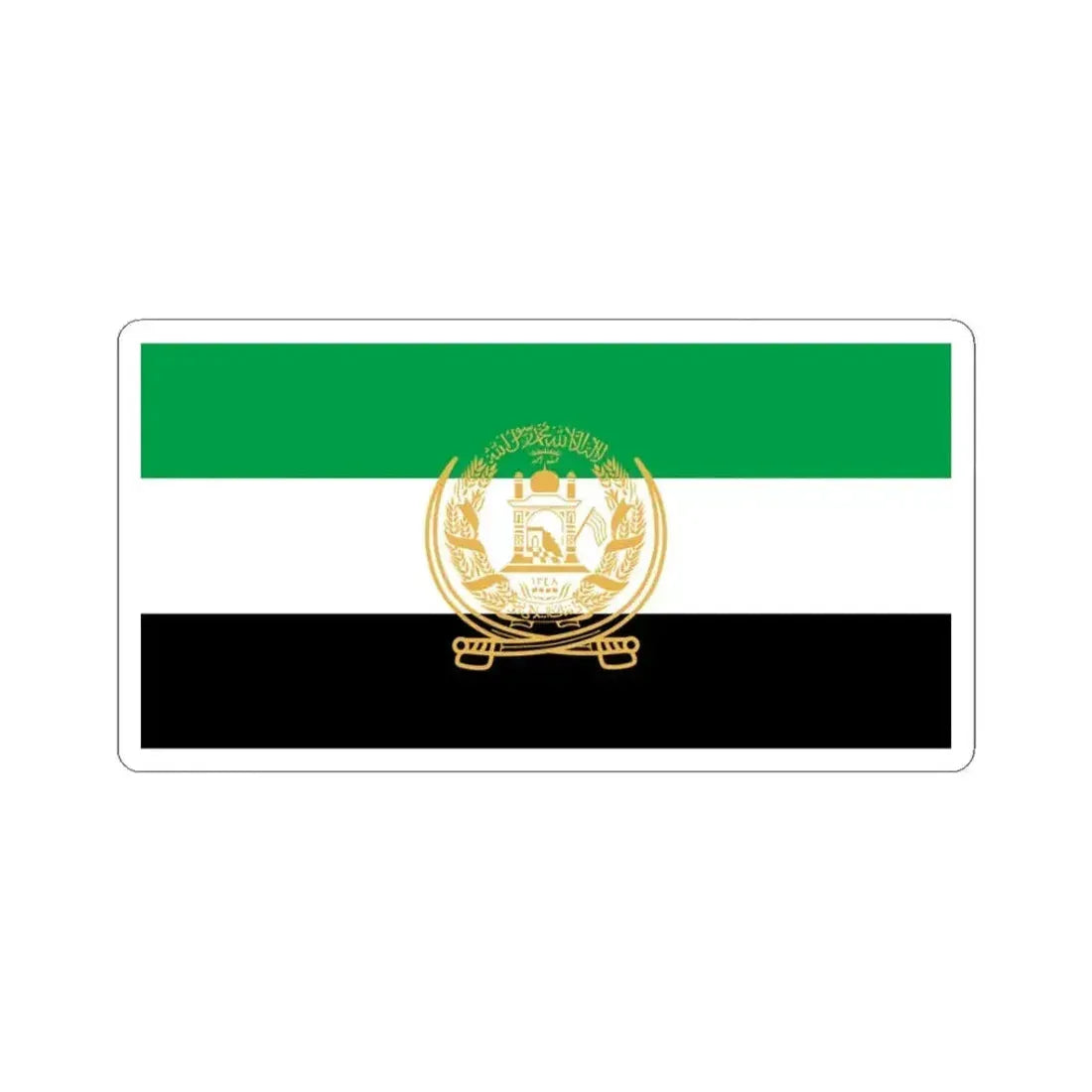 Flag of Afghanistan WFB 2001 (Afghanistan) STICKER Vinyl Kiss-Cut Decal 3 Inch White - The Sticker Space
