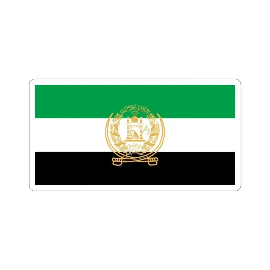 Flag of Afghanistan WFB 2001 (Afghanistan) STICKER Vinyl Kiss-Cut Decal 4 Inch White - The Sticker Space