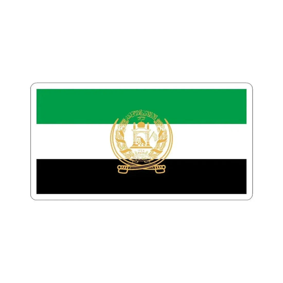 Flag of Afghanistan WFB 2001 (Afghanistan) STICKER Vinyl Kiss-Cut Decal 6 Inch White - The Sticker Space