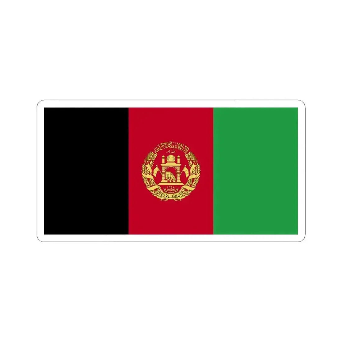 Flag of Afghanistan WFB 2004 (Afghanistan) STICKER Vinyl Kiss-Cut Decal 4 Inch White - The Sticker Space