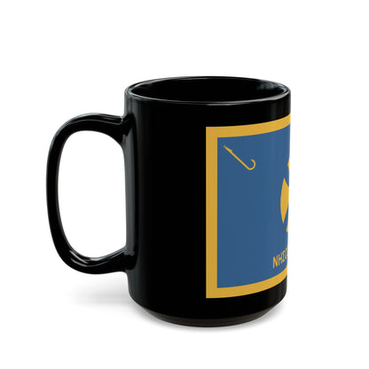 Flag of Agistri Island Greece - Black Coffee Mug-The Sticker Space