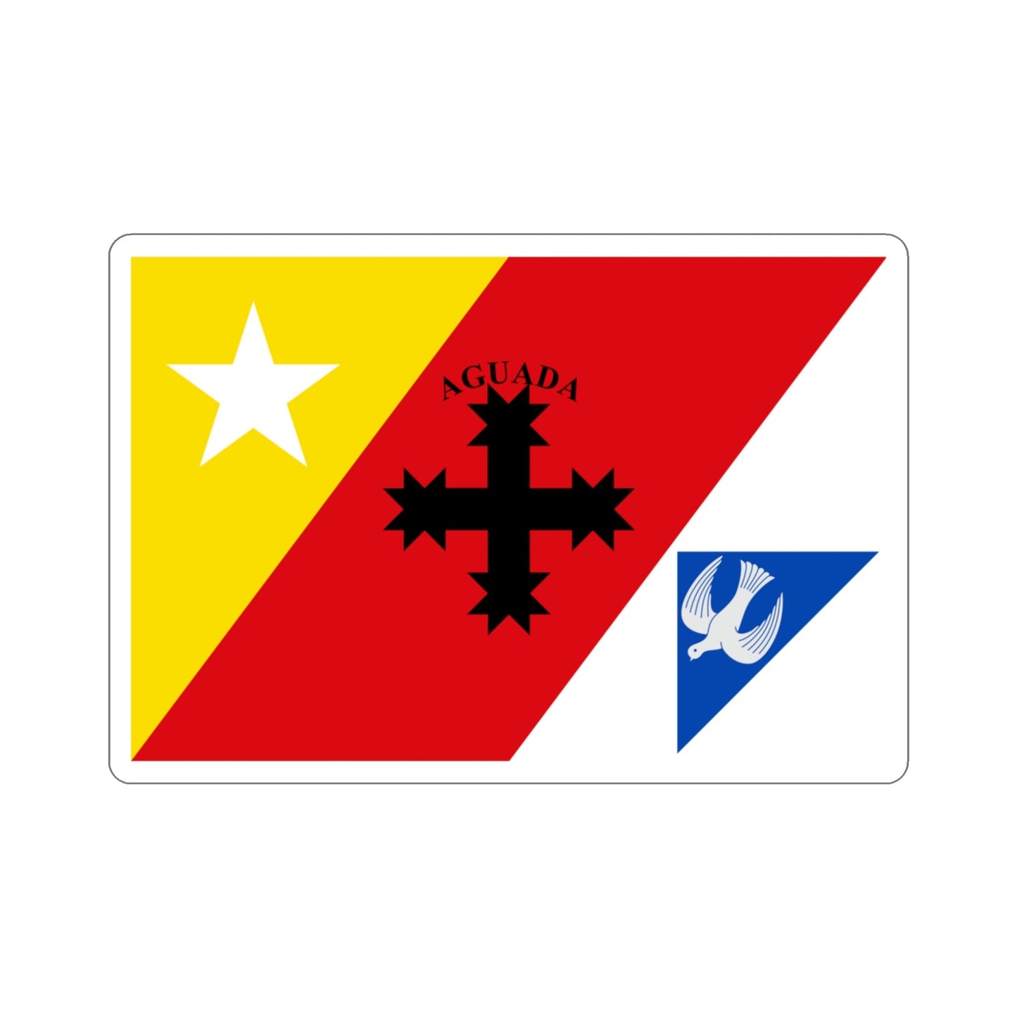 Flag of Aguada Puerto Rico STICKER Vinyl Die-Cut Decal-3 Inch-The Sticker Space