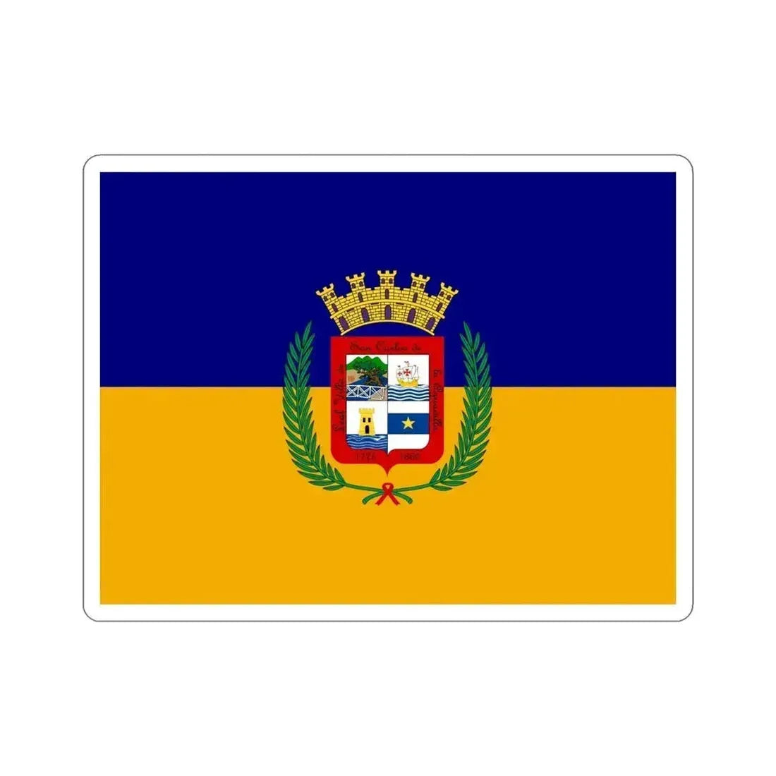 Flag of Aguadilla Puerto Rico STICKER Vinyl Die-Cut Decal 5 Inch - The Sticker Space