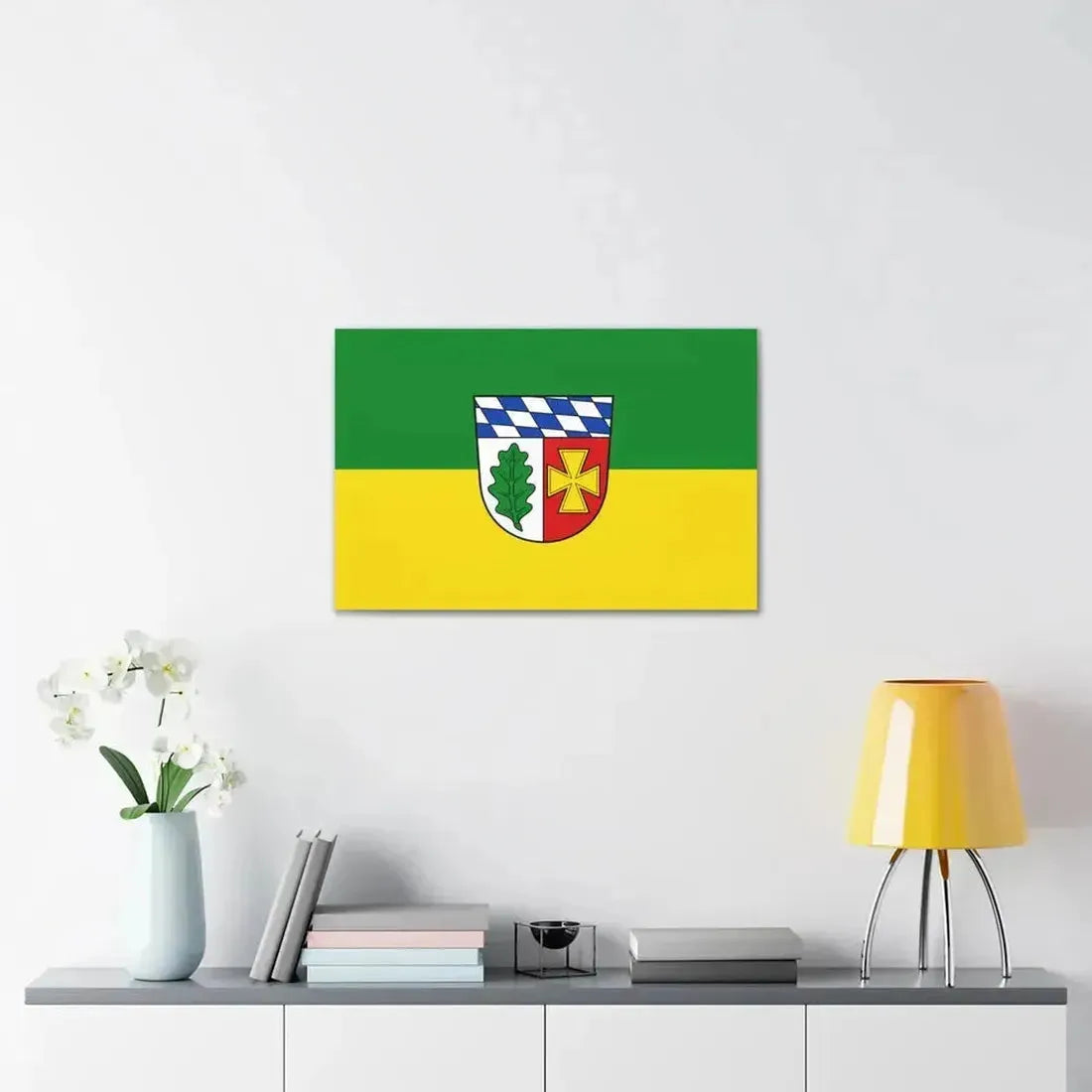 Flag of Aichach Friedberg Germany - Canvas Wall Art - The Sticker Space