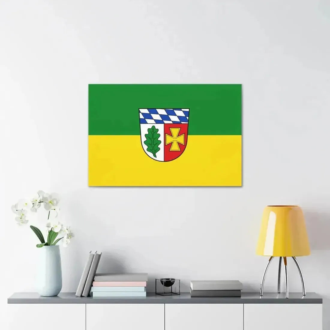Flag of Aichach Friedberg Germany - Canvas Wall Art - The Sticker Space