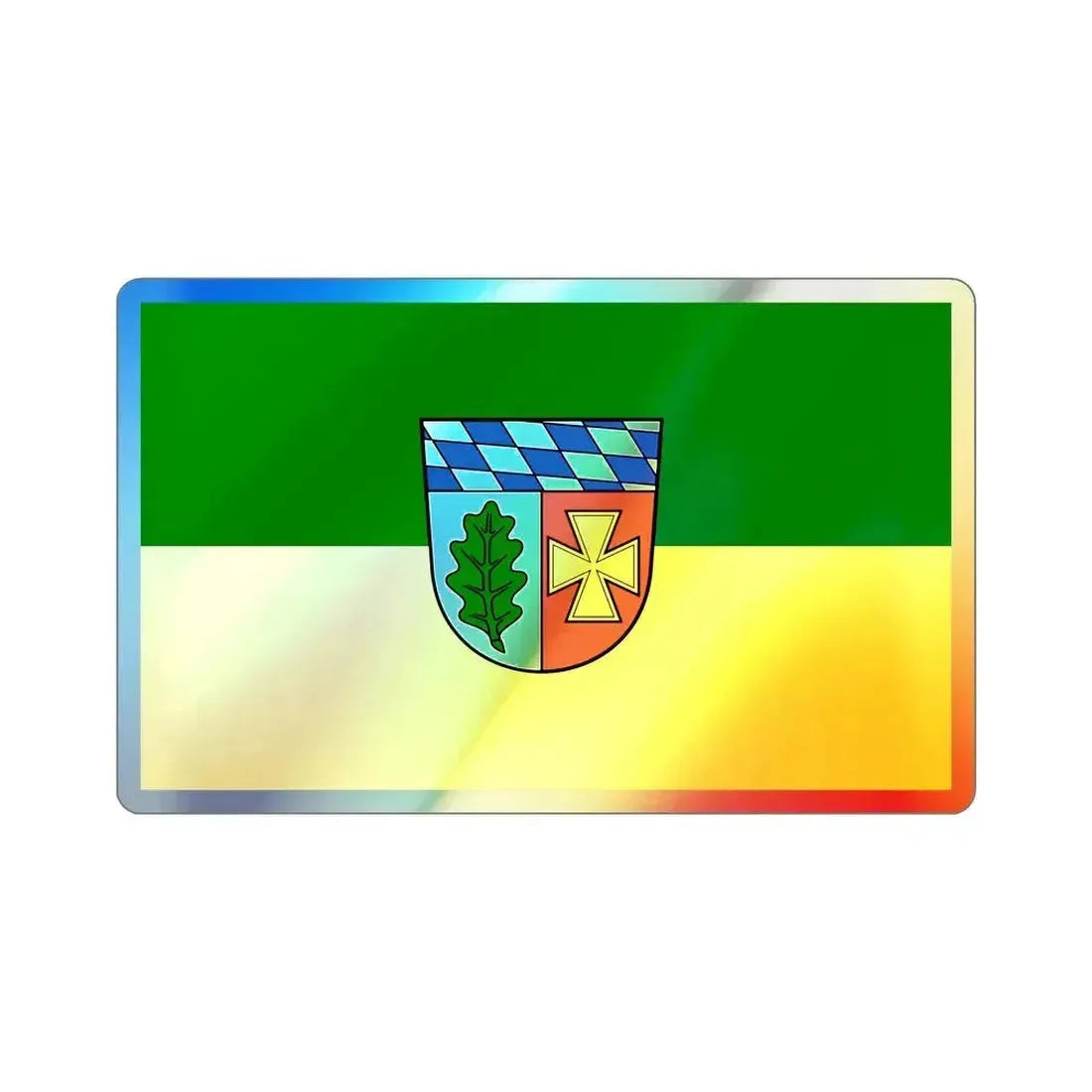 Flag of Aichach Friedberg Germany Holographic STICKER Die-Cut Vinyl Decal 6 Inch - The Sticker Space
