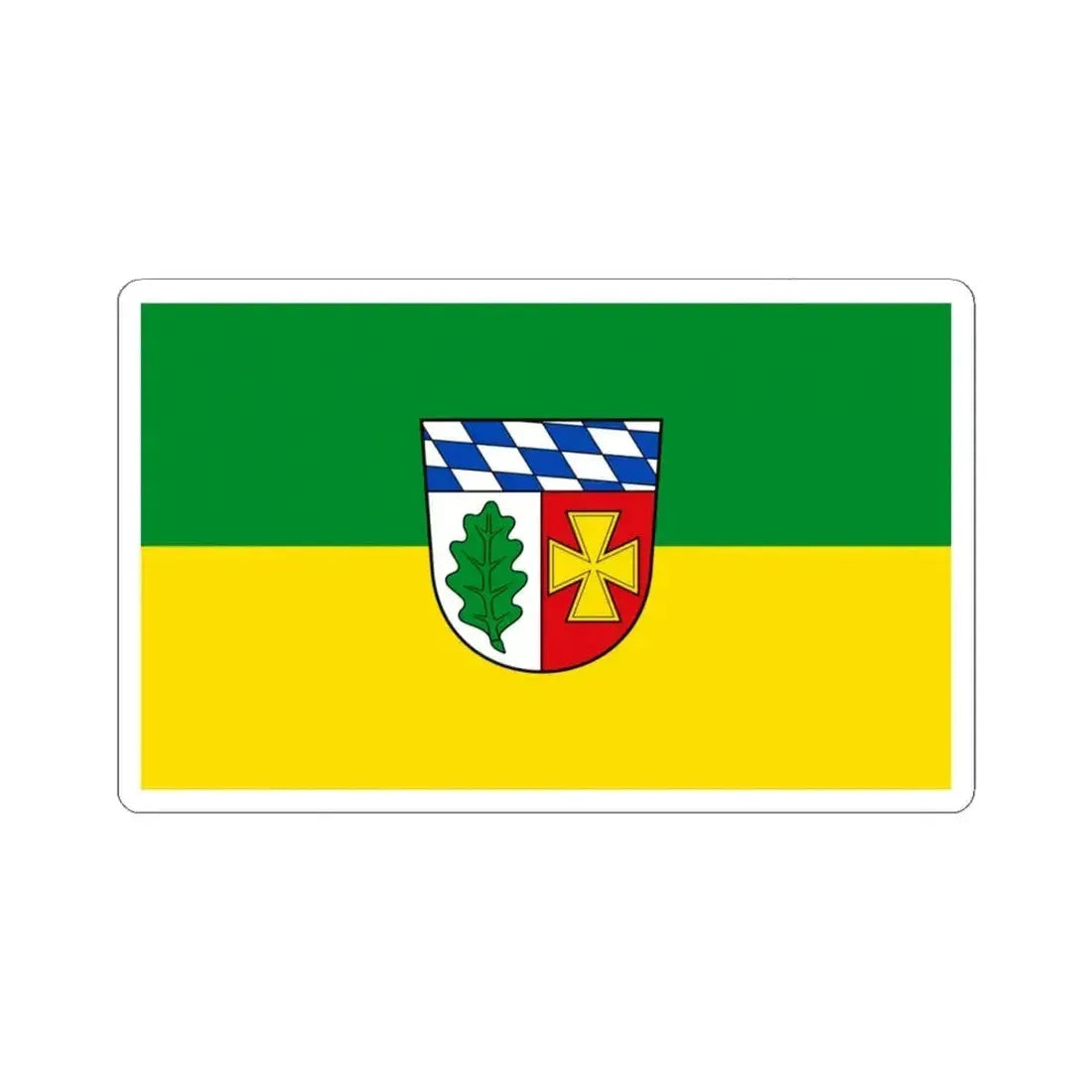 Flag of Aichach Friedberg Germany - STICKER Vinyl Kiss-Cut Decal 4 Inch White - The Sticker Space