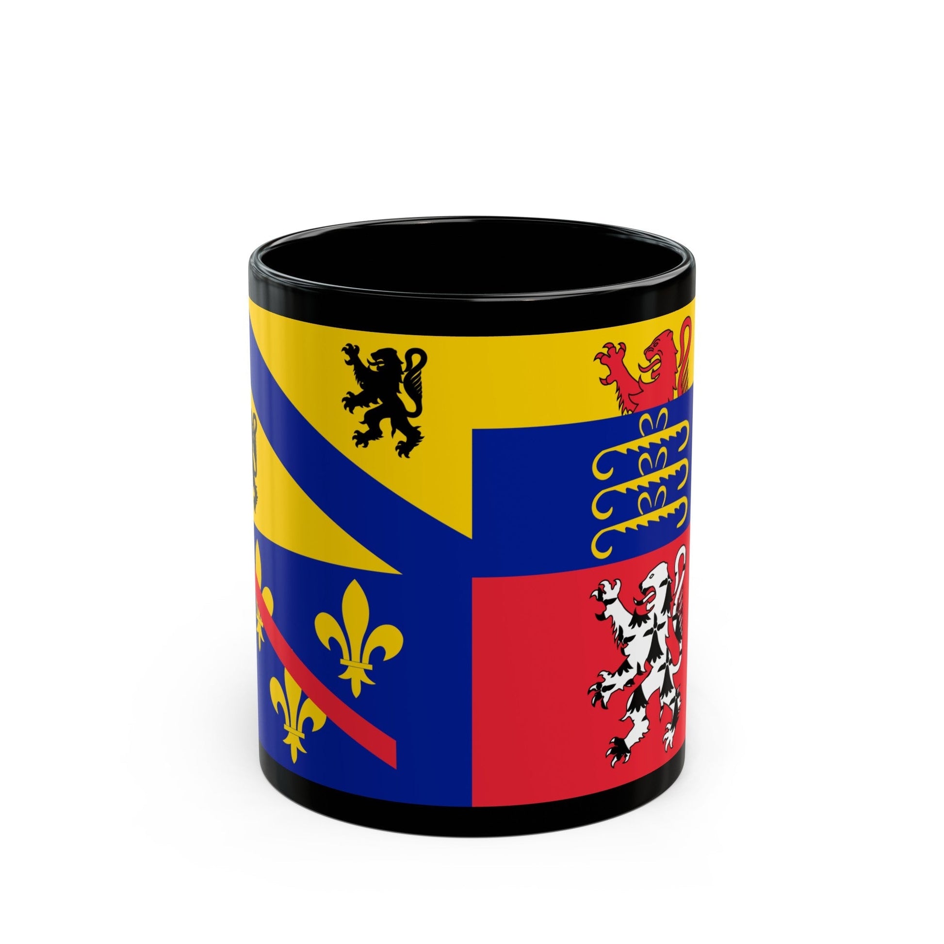 Flag of Ain France 2 - Black Coffee Mug-11oz-The Sticker Space