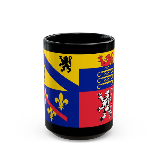 Flag of Ain France 2 - Black Coffee Mug-15oz-The Sticker Space