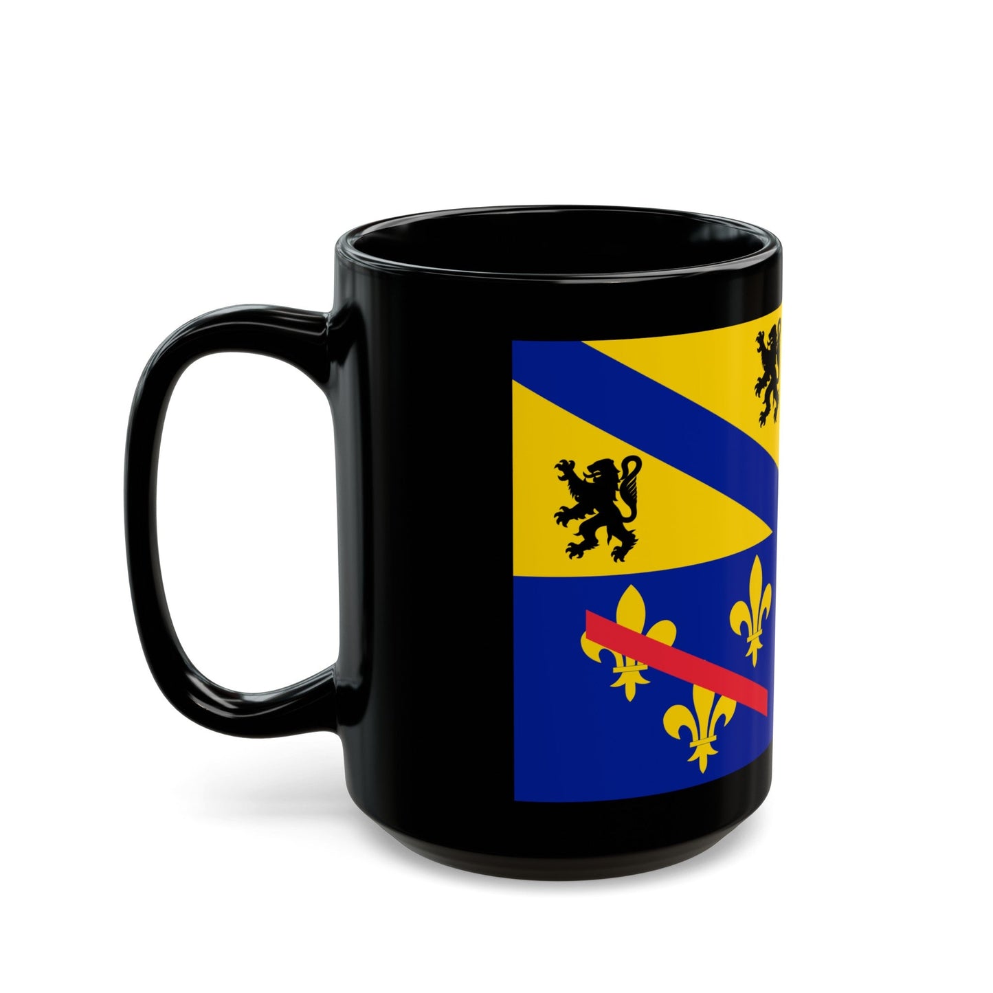 Flag of Ain France 2 - Black Coffee Mug-The Sticker Space