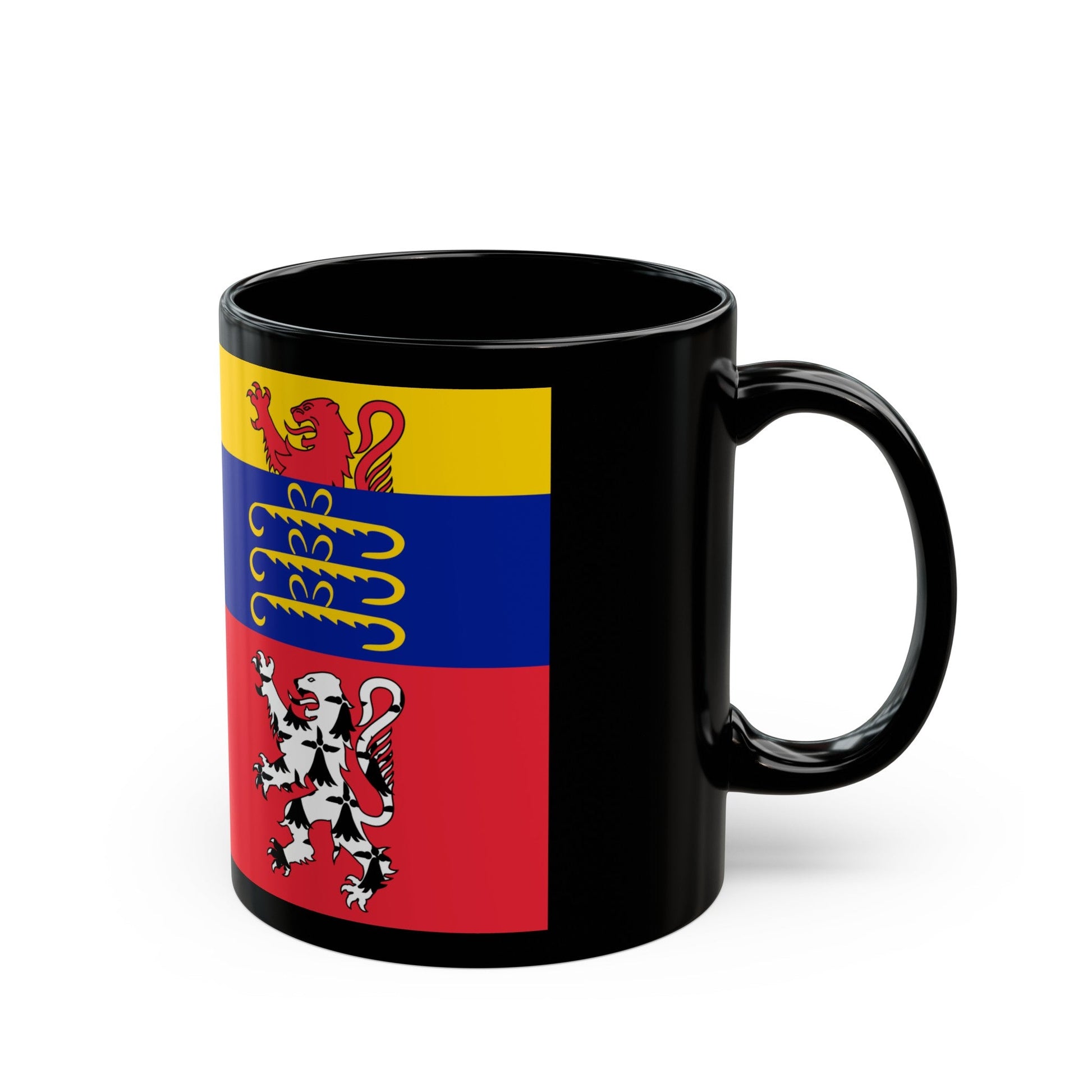 Flag of Ain France 2 - Black Coffee Mug-The Sticker Space