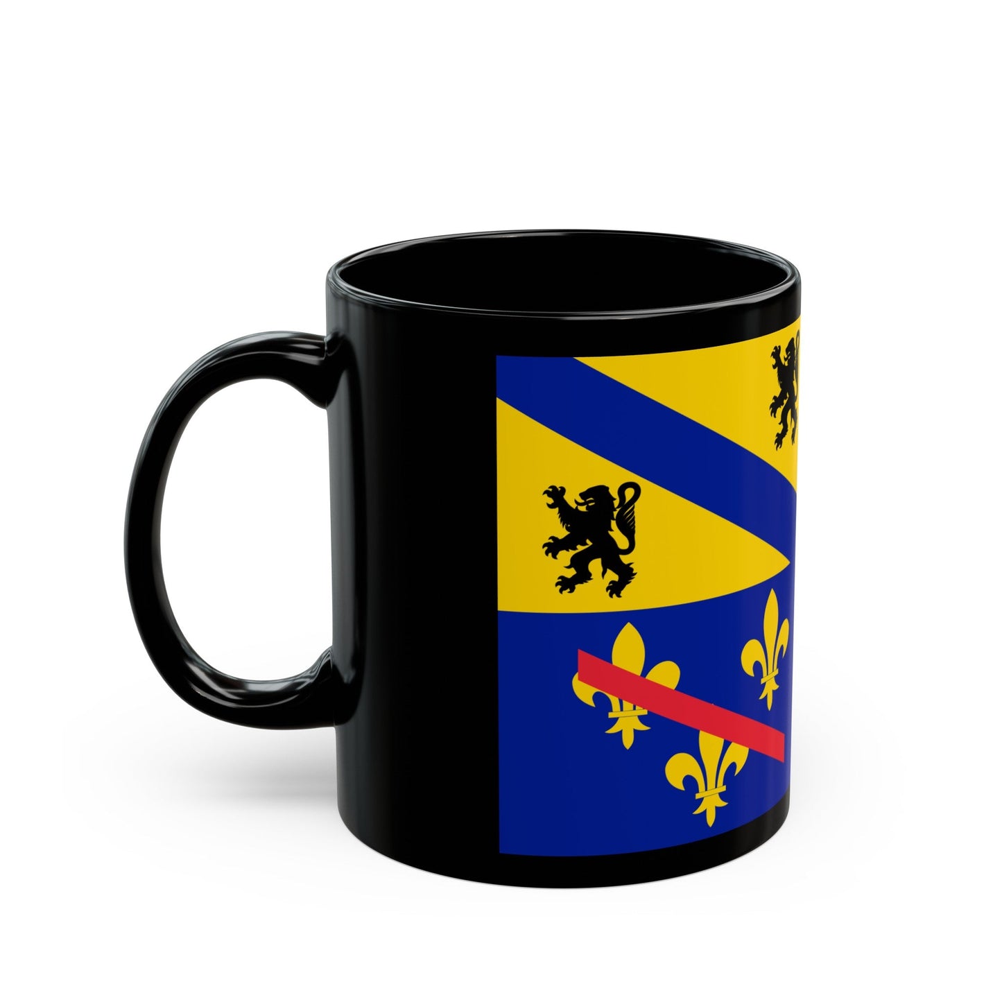 Flag of Ain France 2 - Black Coffee Mug-The Sticker Space