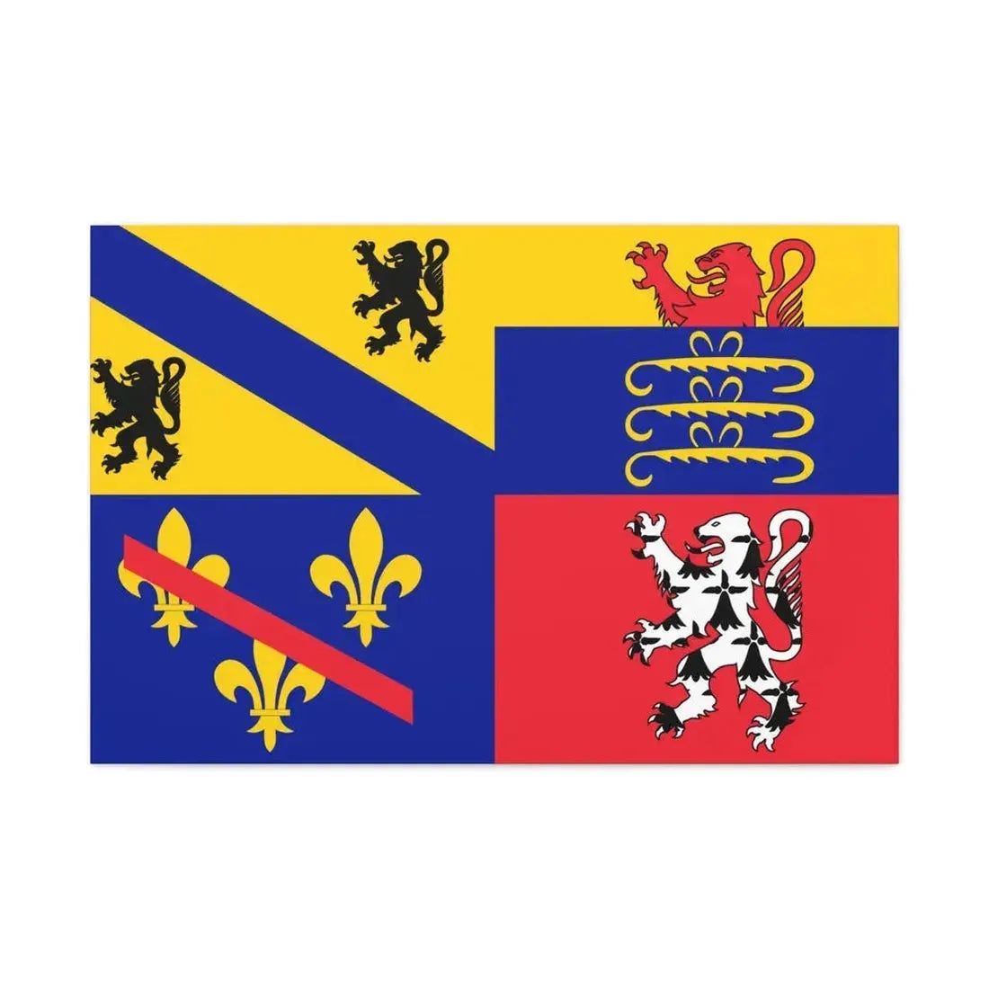 Flag of Ain France 2 - Canvas Wall Art 36" x 24" 1.25" - The Sticker Space