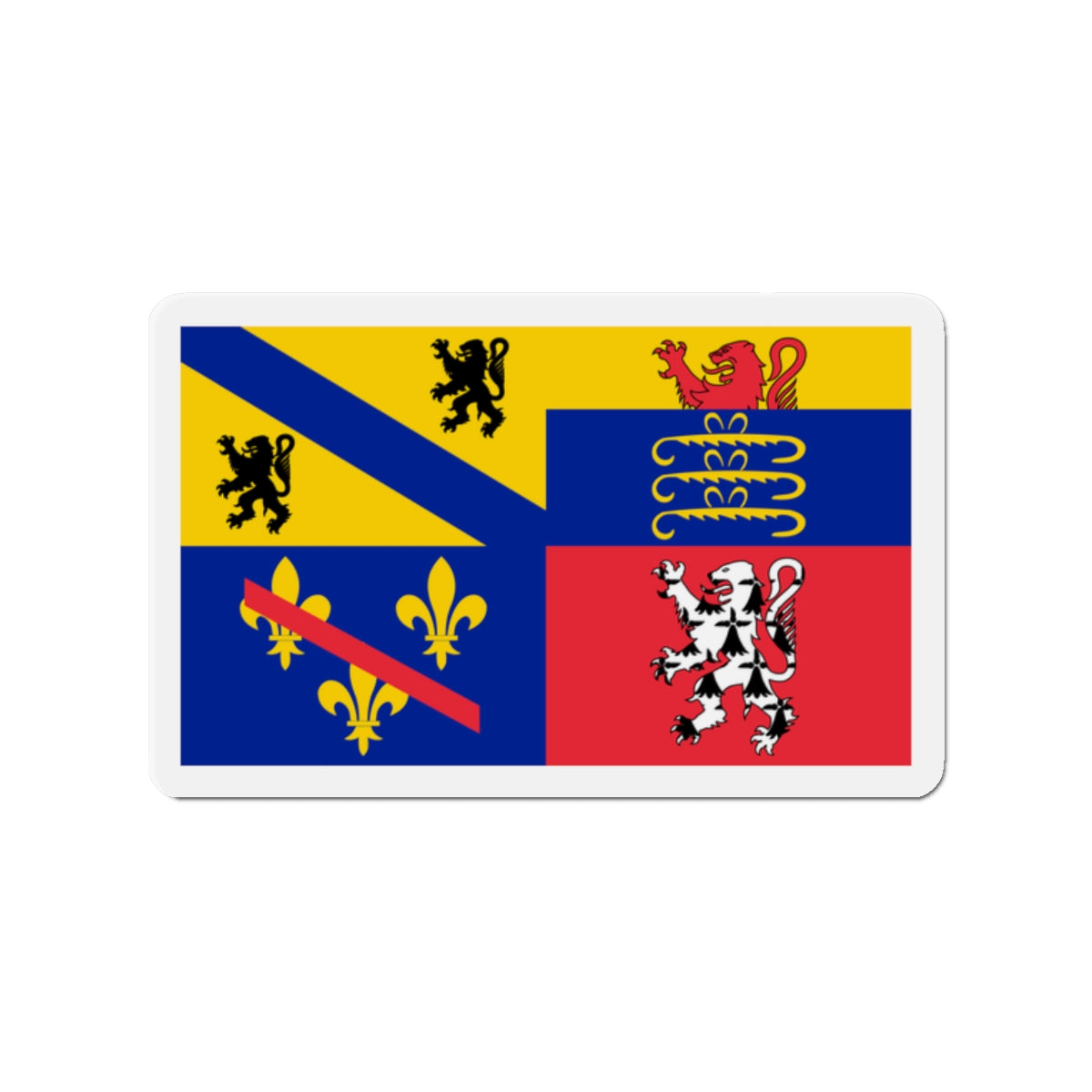 Flag of Ain France 2 - Die-Cut Magnet-2" x 2"-The Sticker Space