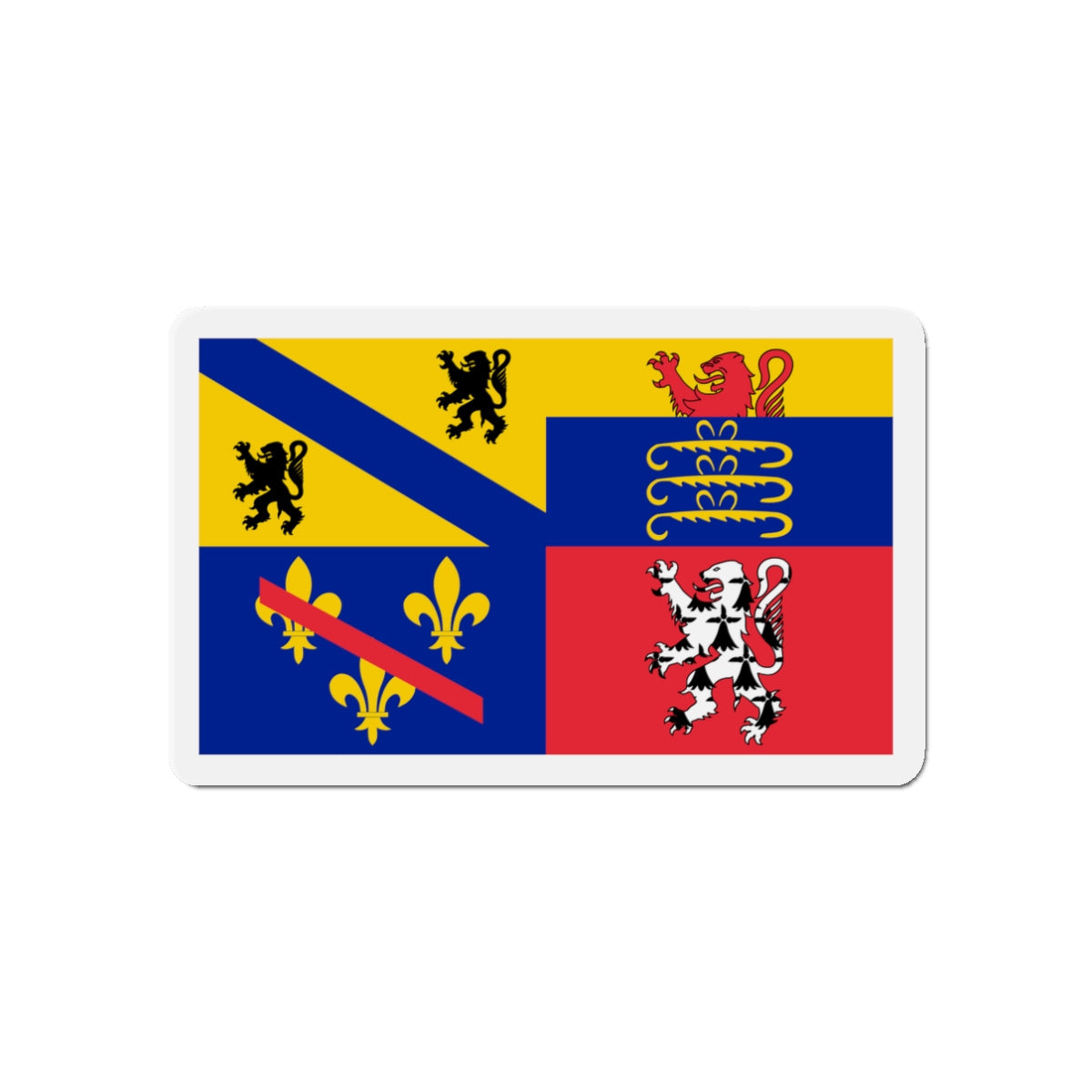 Flag of Ain France 2 - Die-Cut Magnet-3" x 3"-The Sticker Space