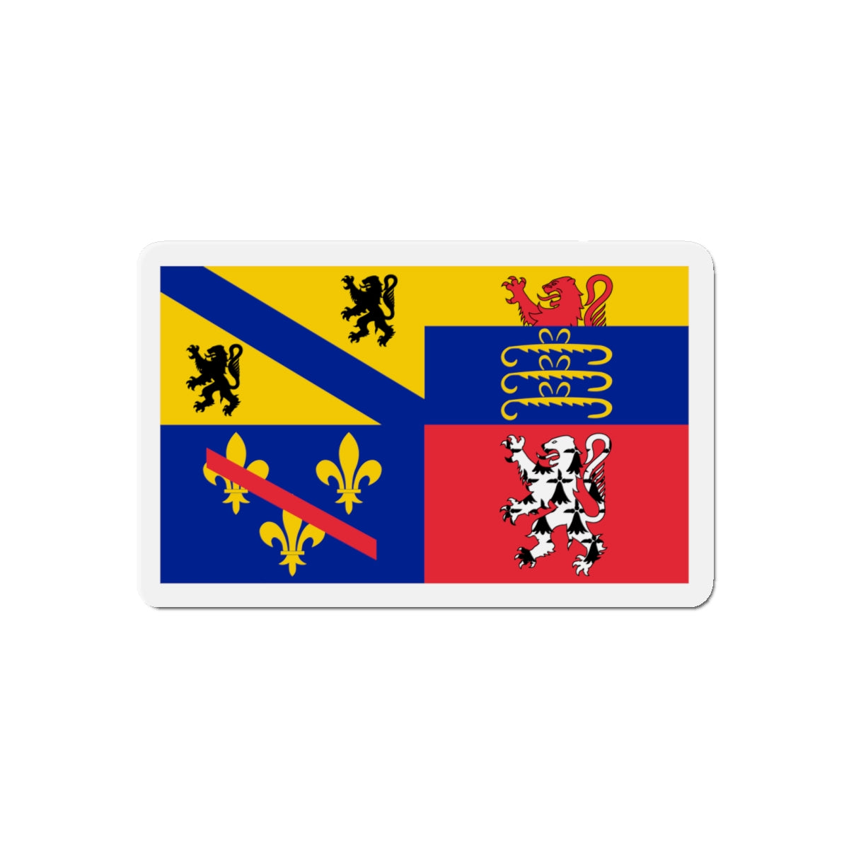 Flag of Ain France 2 - Die-Cut Magnet-4" x 4"-The Sticker Space