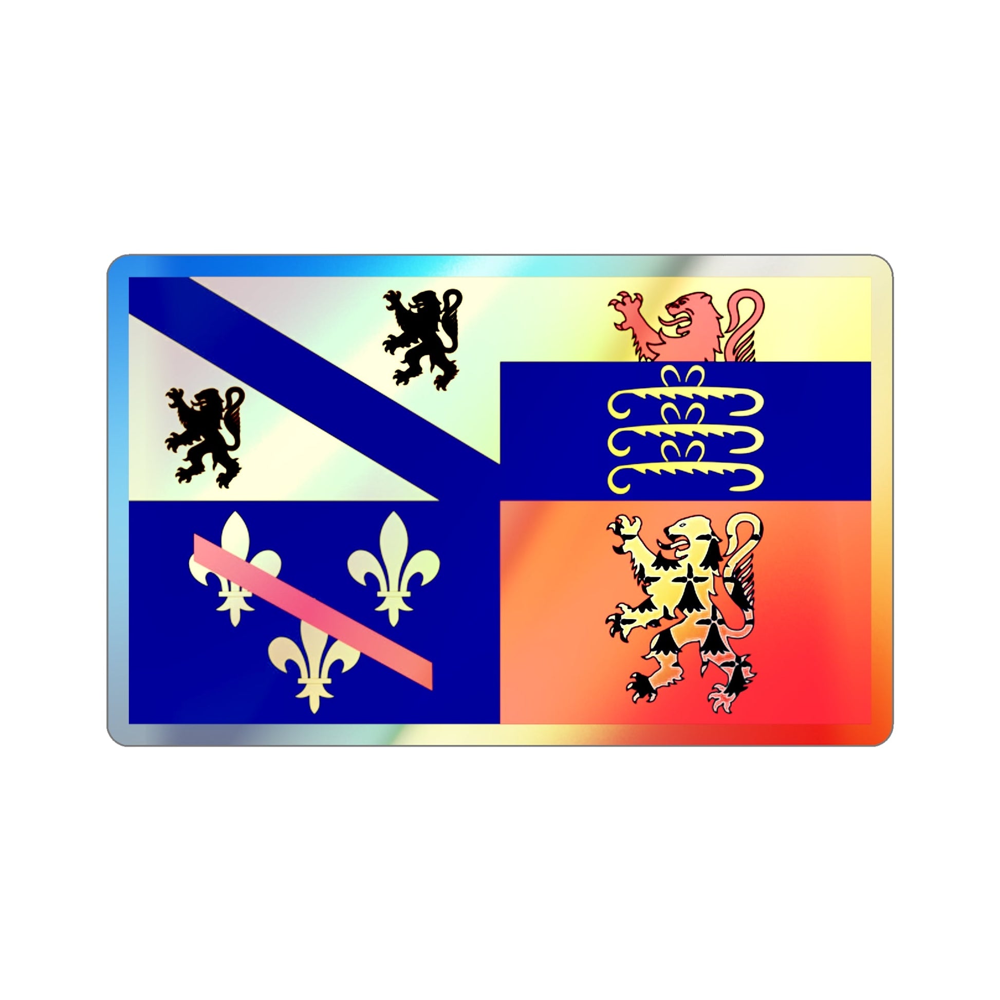 Flag of Ain France 2 Holographic STICKER Die-Cut Vinyl Decal-2 Inch-The Sticker Space