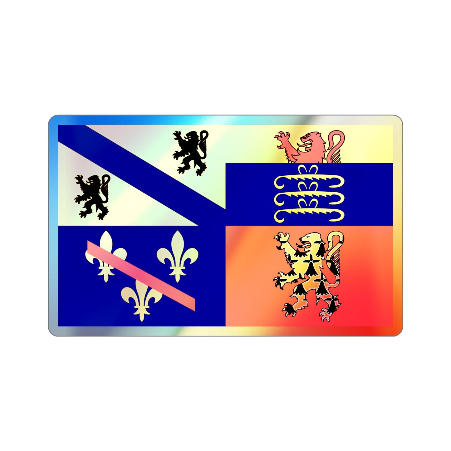 Flag of Ain France 2 Holographic STICKER Die-Cut Vinyl Decal-3 Inch-The Sticker Space
