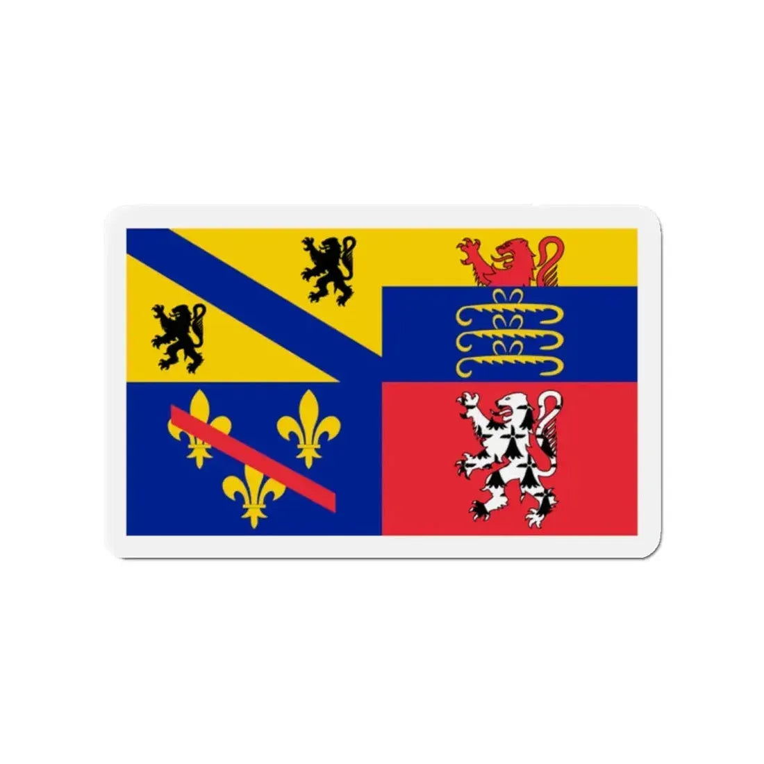 Flag of Ain France 2 - Refrigerator Magnet 2 Inch - The Sticker Space