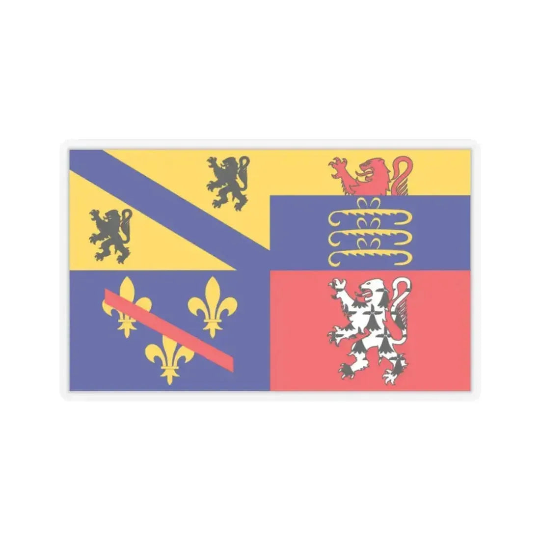 Flag of Ain France 2 - STICKER Vinyl Kiss-Cut Decal 2 Inch Transparent - The Sticker Space