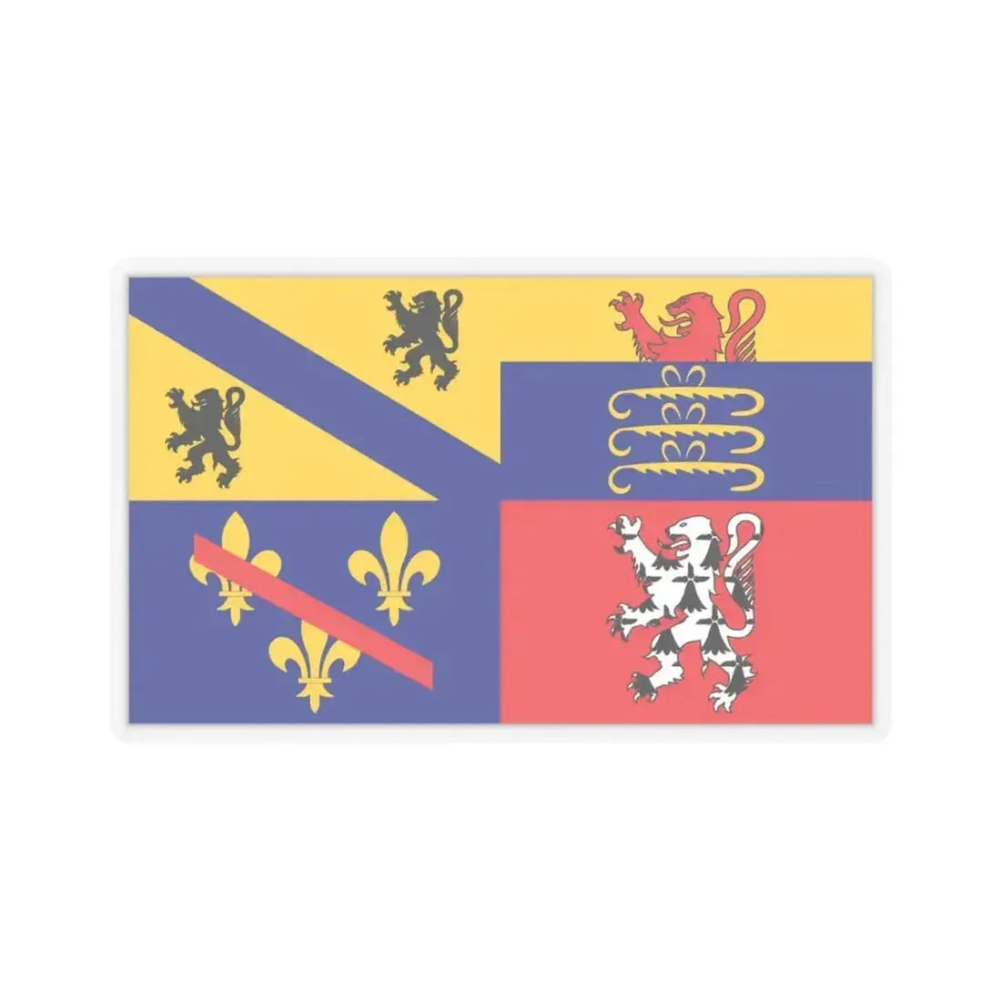 Flag of Ain France 2 - STICKER Vinyl Kiss-Cut Decal 6 Inch Transparent - The Sticker Space