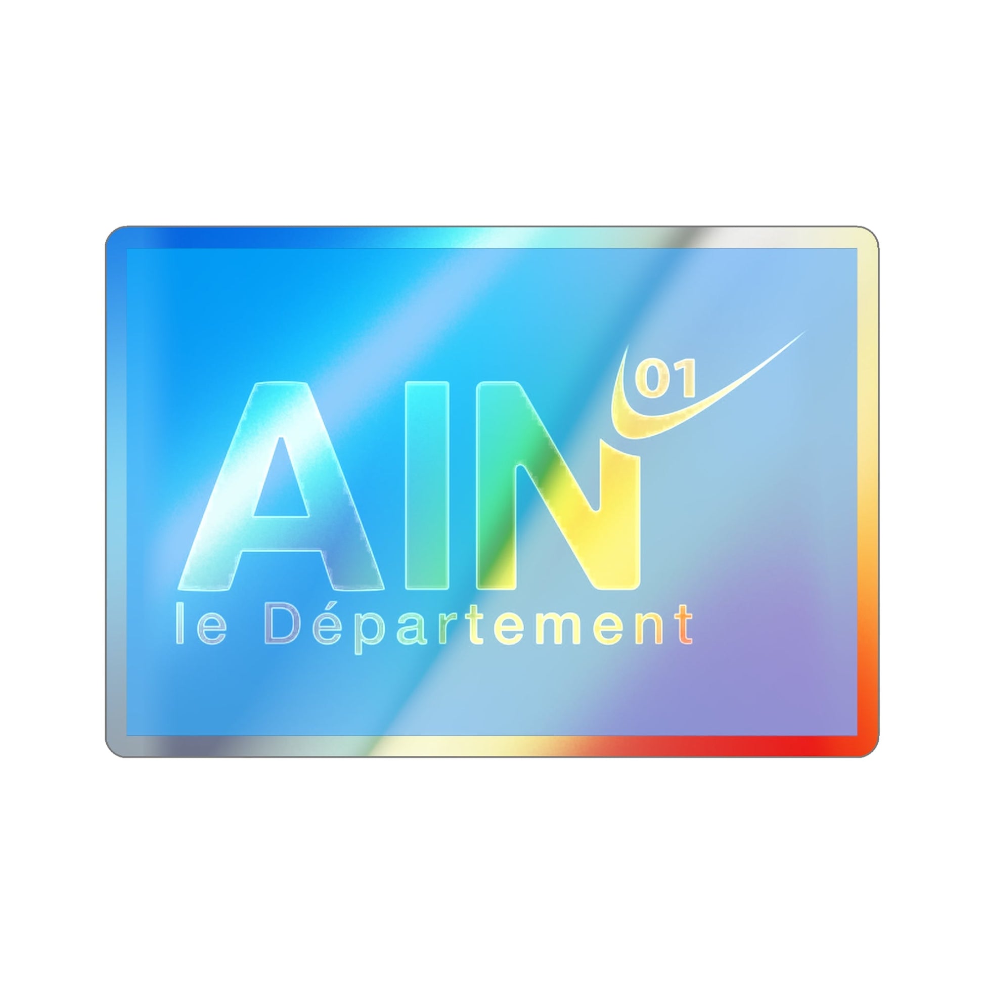 Flag of Ain France Holographic STICKER Die-Cut Vinyl Decal-2 Inch-The Sticker Space