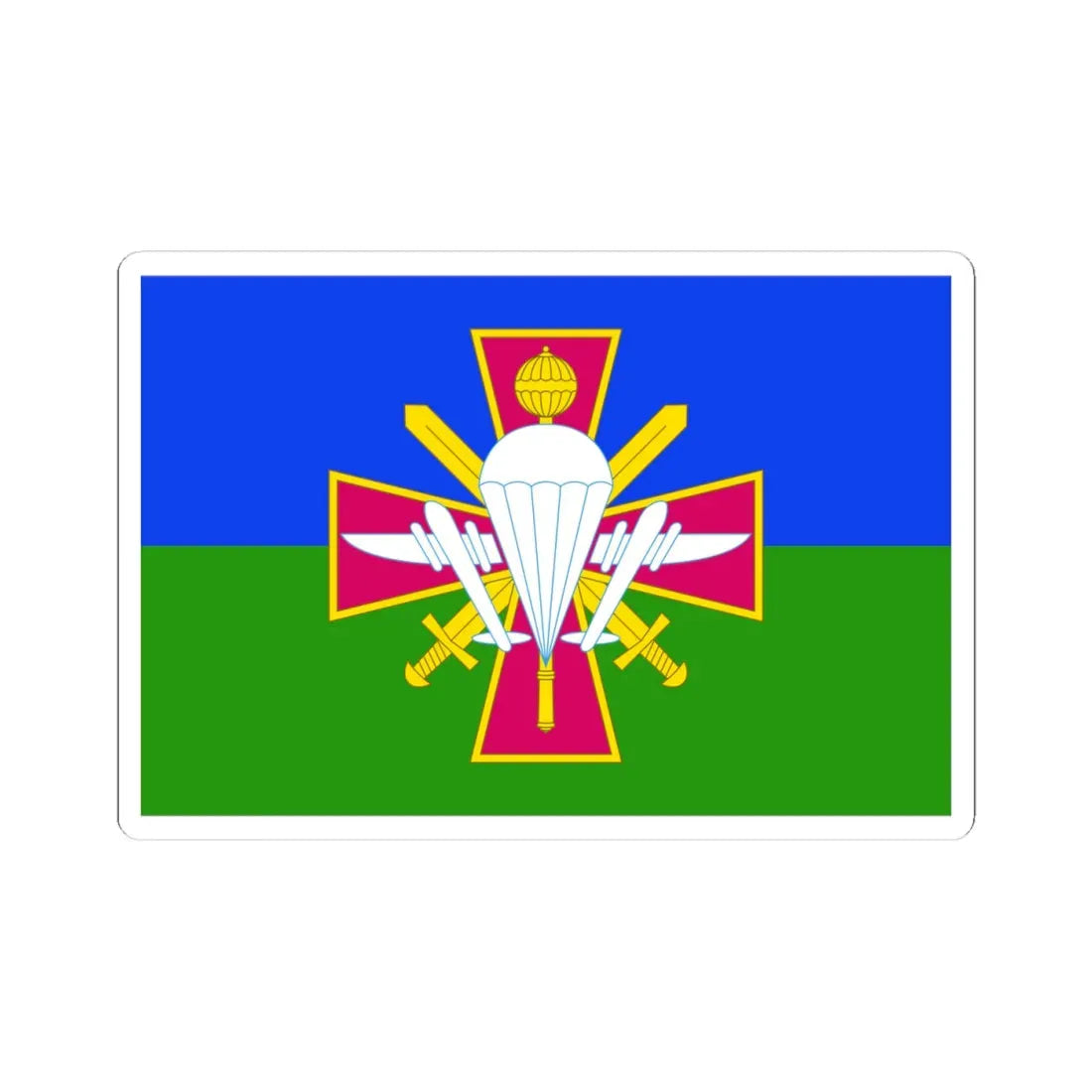 Flag of Airmobile troops of Ukraine (Ukraine) STICKER Vinyl Kiss-Cut Decal 4 Inch White - The Sticker Space