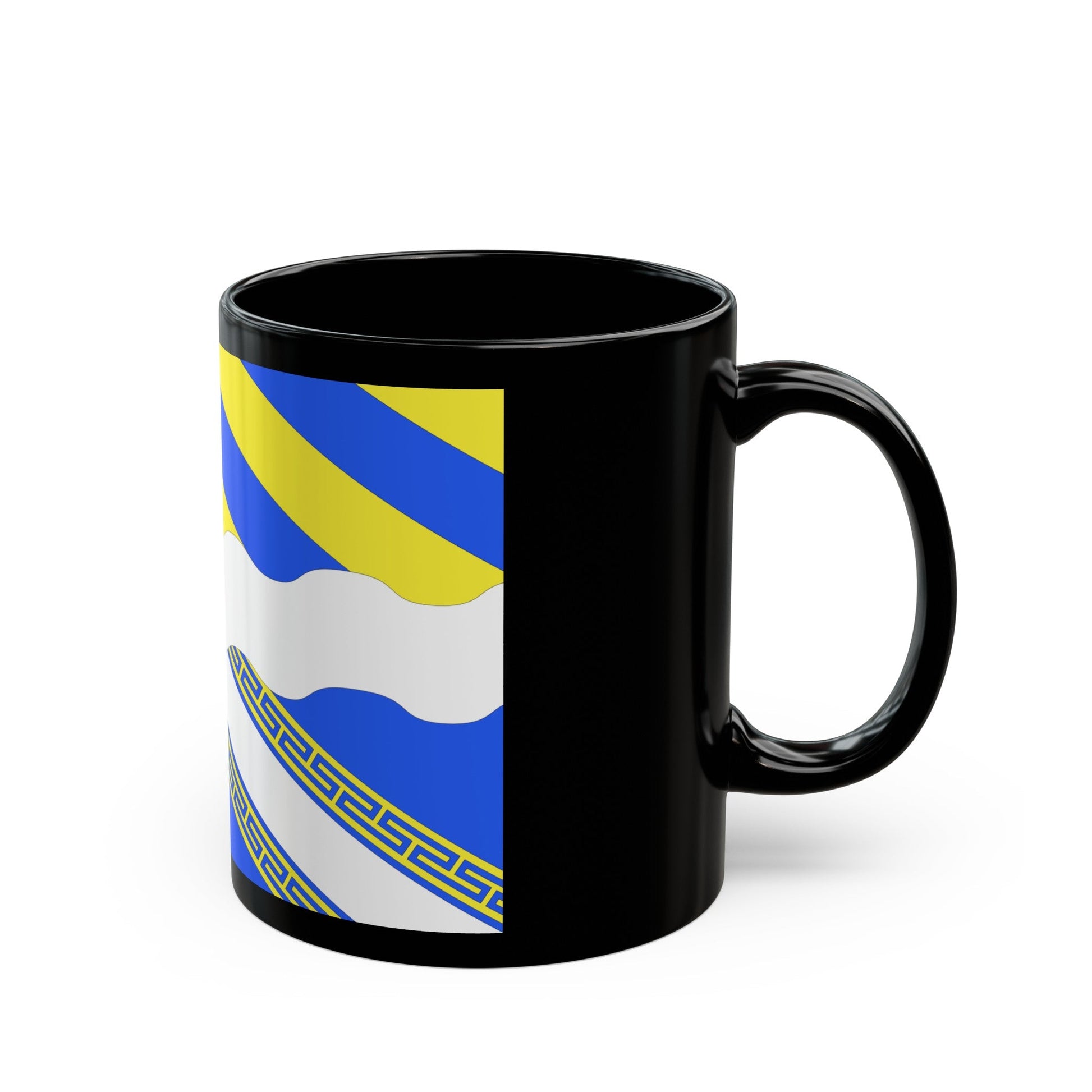 Flag of Aisne France 2 - Black Coffee Mug-The Sticker Space