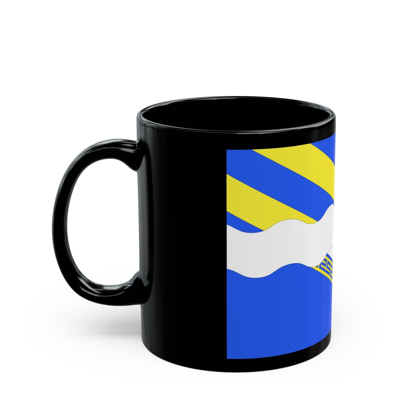 Flag of Aisne France 2 - Black Coffee Mug-The Sticker Space