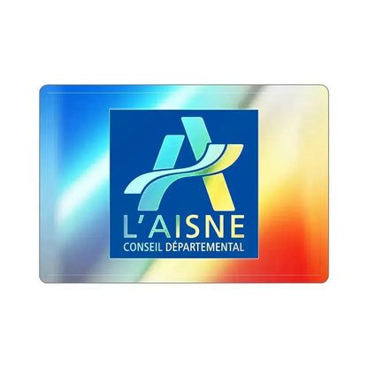 Flag of Aisne France Holographic STICKER Die-Cut Vinyl Decal 6 Inch - The Sticker Space