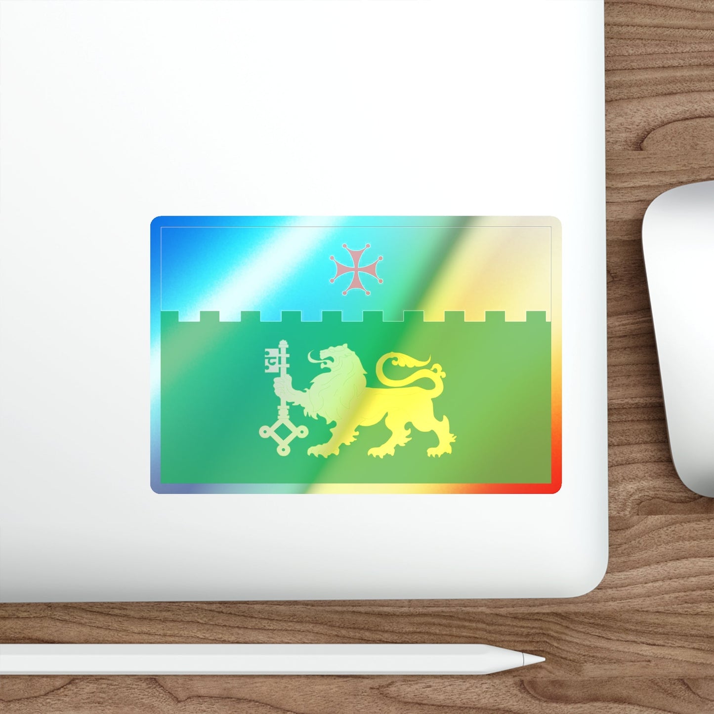 Flag of Akhaltsikhe Georgia Holographic STICKER Die-Cut Vinyl Decal-The Sticker Space