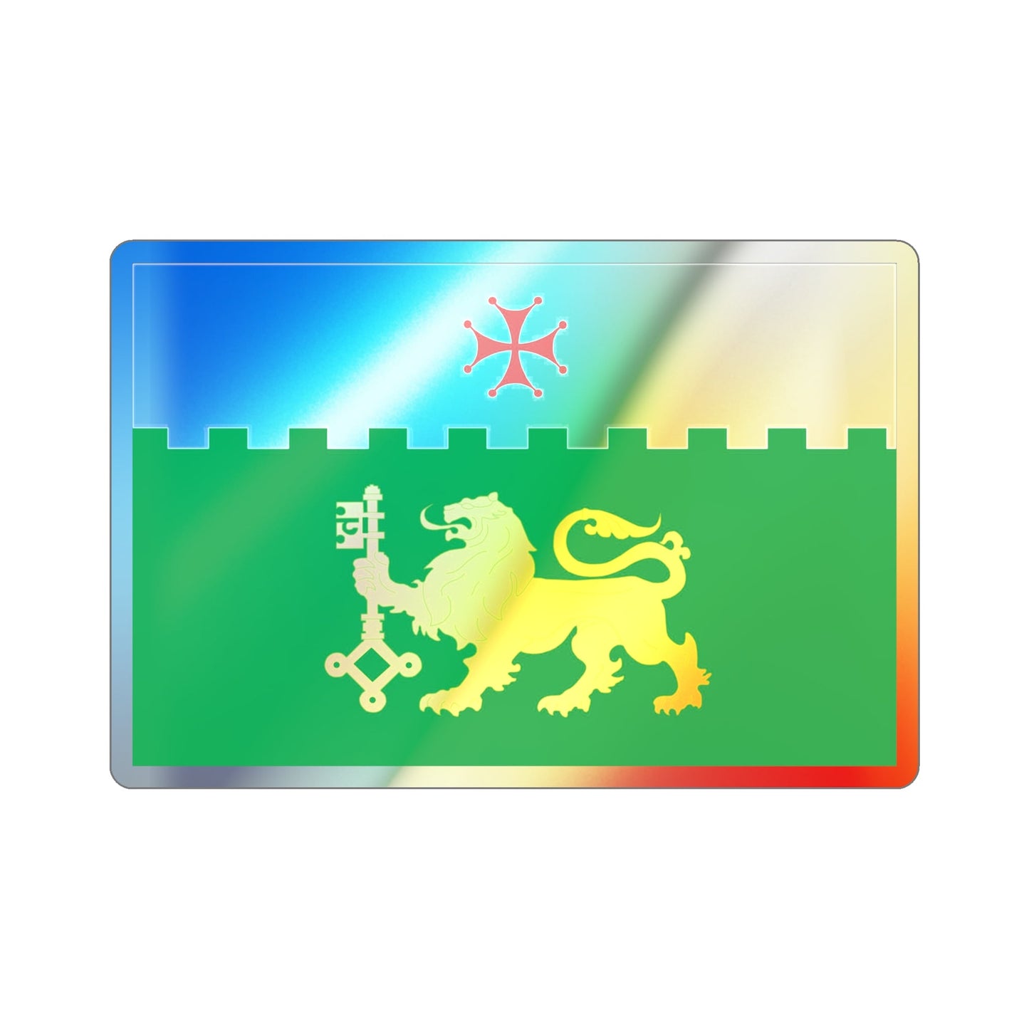 Flag of Akhaltsikhe Georgia Holographic STICKER Die-Cut Vinyl Decal-3 Inch-The Sticker Space