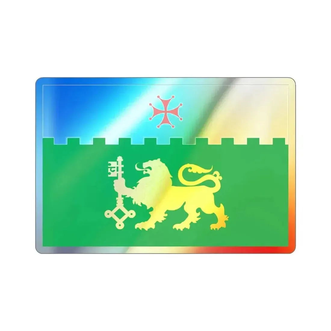Flag of Akhaltsikhe Georgia Holographic STICKER Die-Cut Vinyl Decal - The Sticker Space