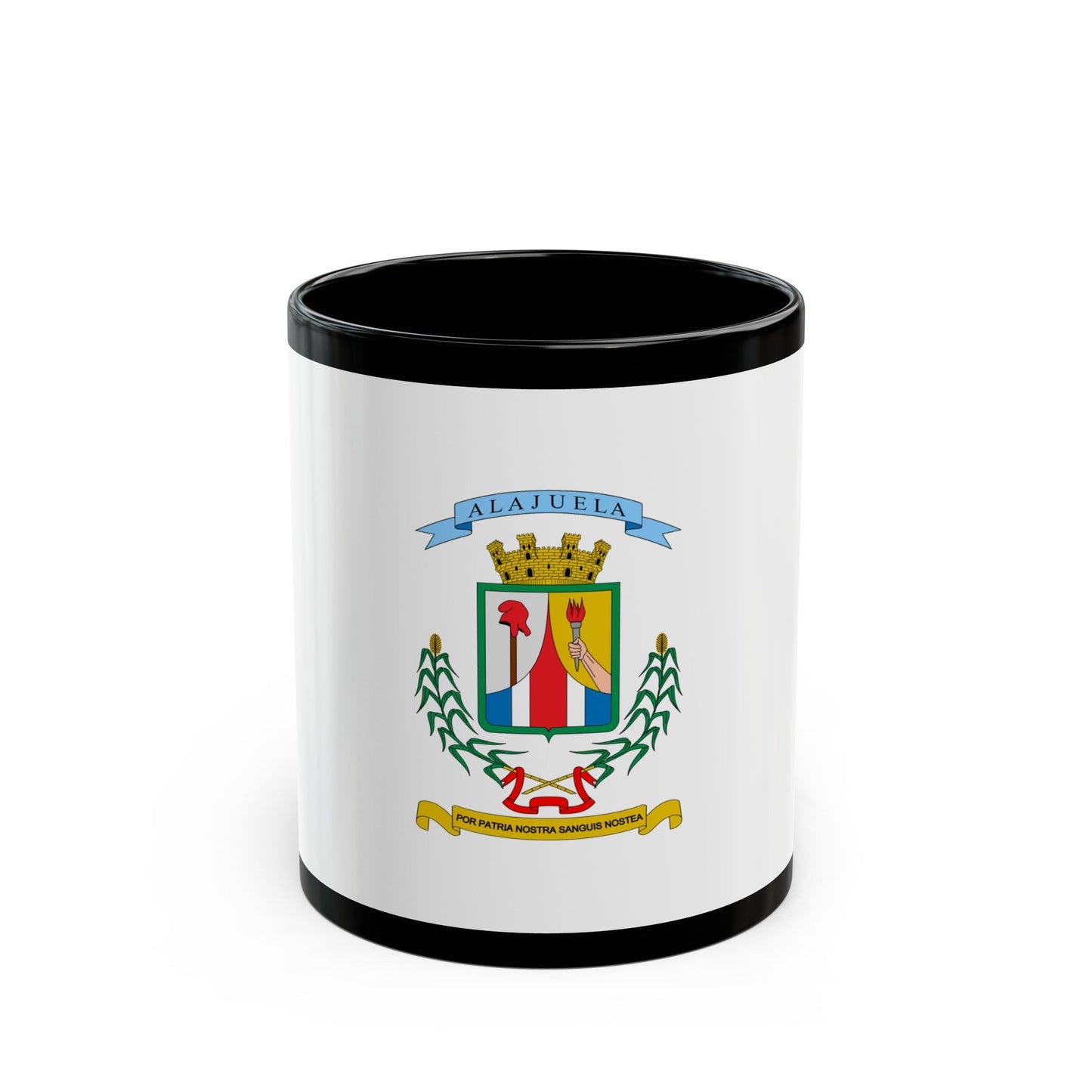 Flag of Alajuela Province Costa Rica - Black Coffee Mug-11oz-The Sticker Space