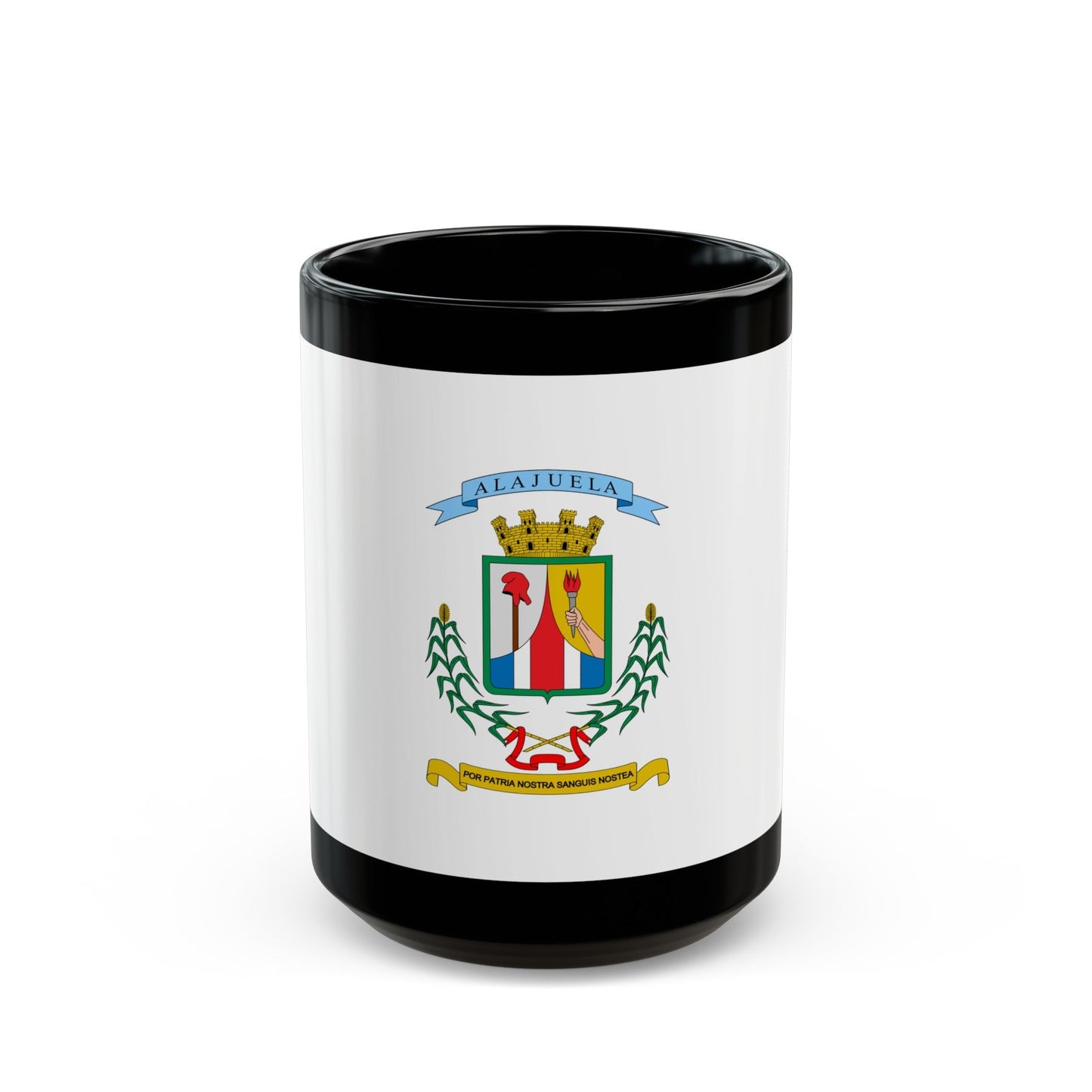 Flag of Alajuela Province Costa Rica - Black Coffee Mug-15oz-The Sticker Space