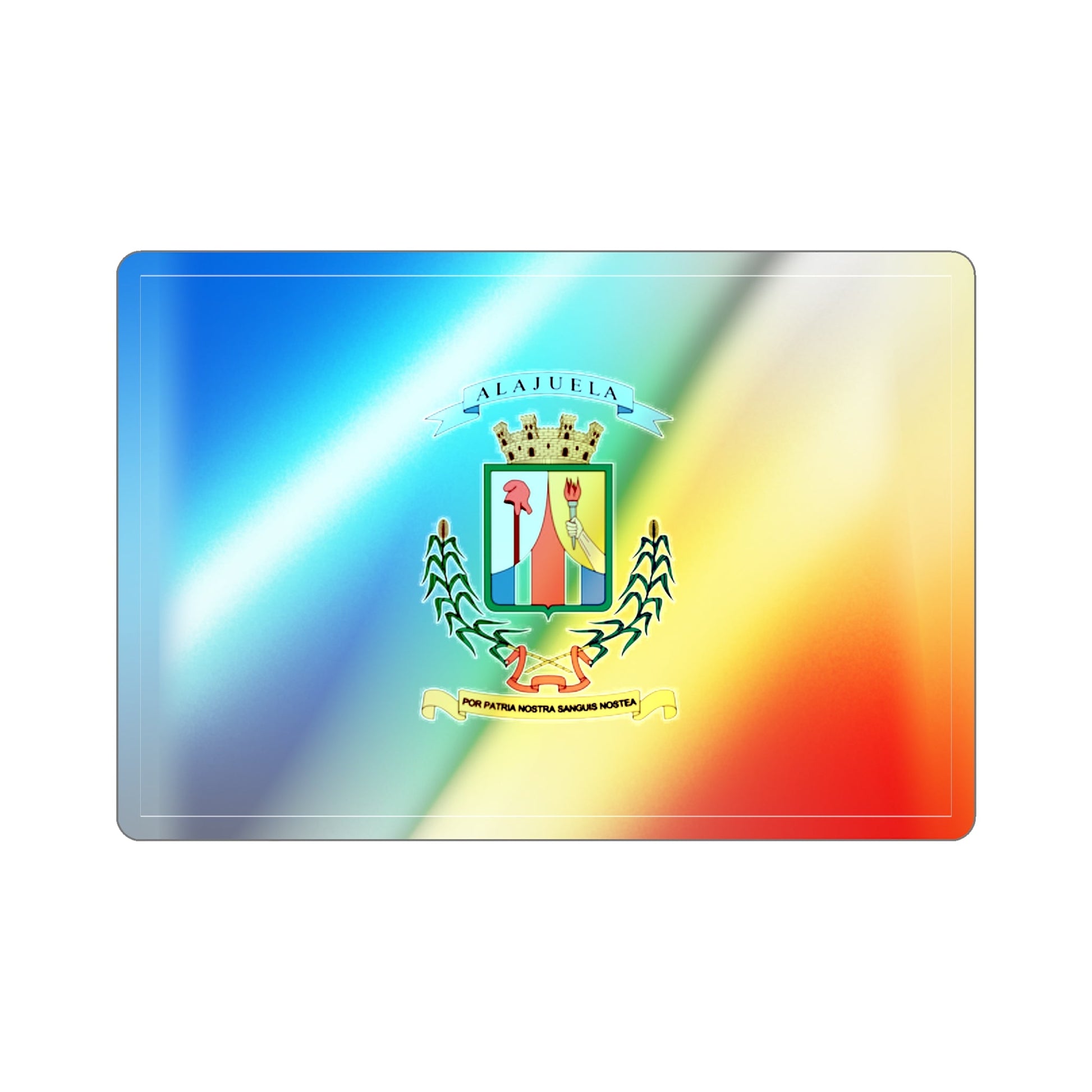 Flag of Alajuela Province Costa Rica Holographic STICKER Die-Cut Vinyl Decal-2 Inch-The Sticker Space