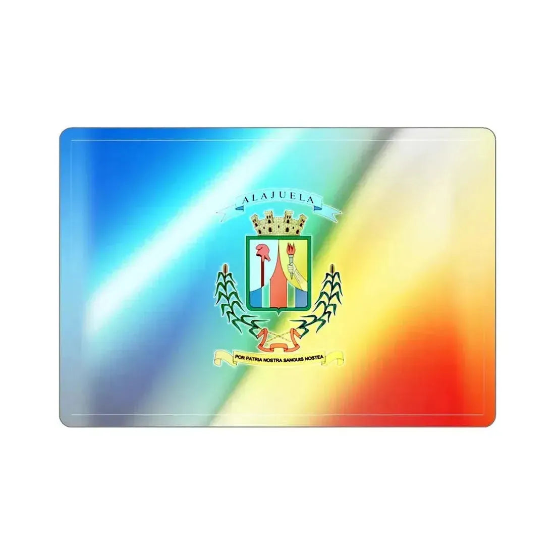 Flag of Alajuela Province Costa Rica Holographic STICKER Die-Cut Vinyl Decal 2 Inch - The Sticker Space