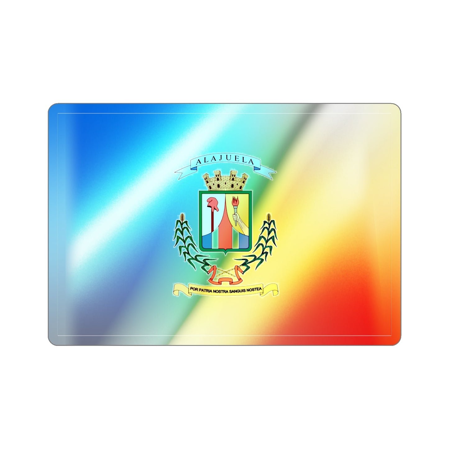 Flag of Alajuela Province Costa Rica Holographic STICKER Die-Cut Vinyl Decal-3 Inch-The Sticker Space