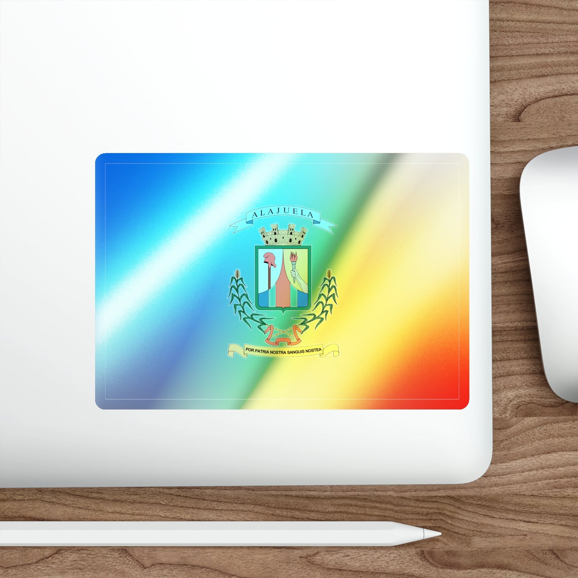 Flag of Alajuela Province Costa Rica Holographic STICKER Die-Cut Vinyl Decal-The Sticker Space