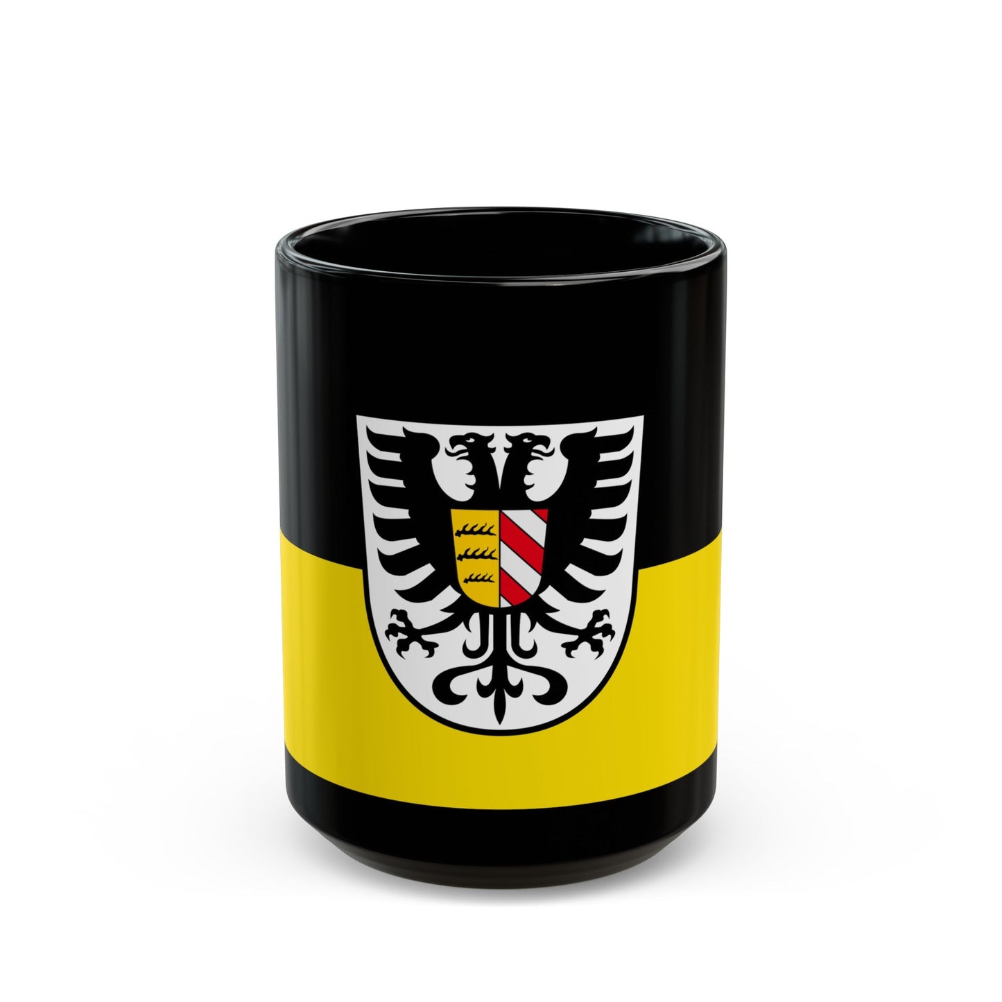 Flag of Alb Donau Kreis Germany - Black Coffee Mug-15oz-The Sticker Space