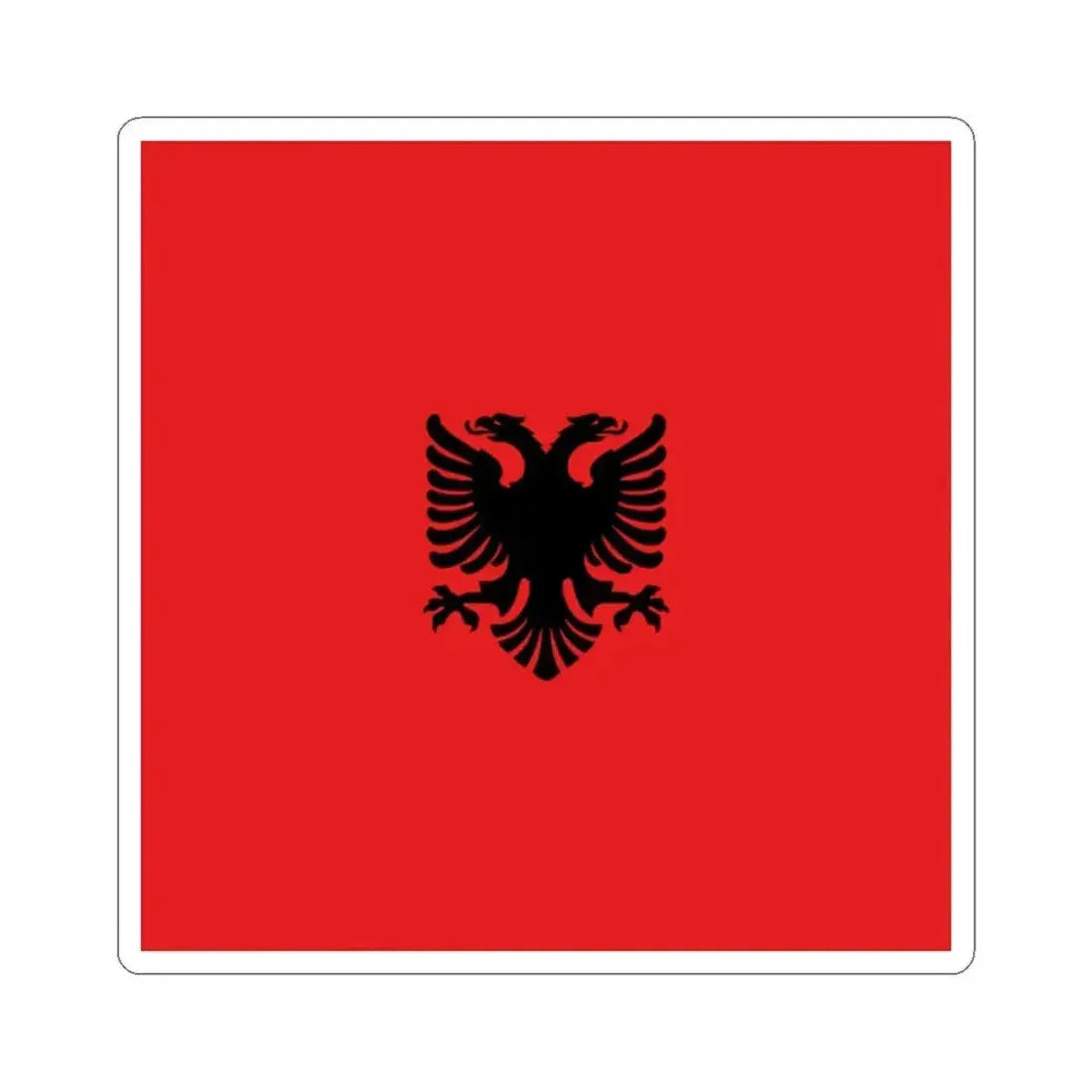Flag of Albania 1912-1937 (Albania) STICKER Vinyl Kiss-Cut Decal 2 Inch White - The Sticker Space