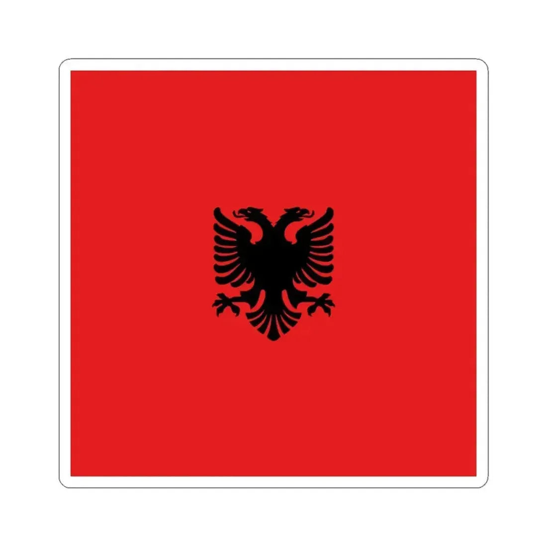 Flag of Albania 1912-1937 (Albania) STICKER Vinyl Kiss-Cut Decal 3 Inch White - The Sticker Space