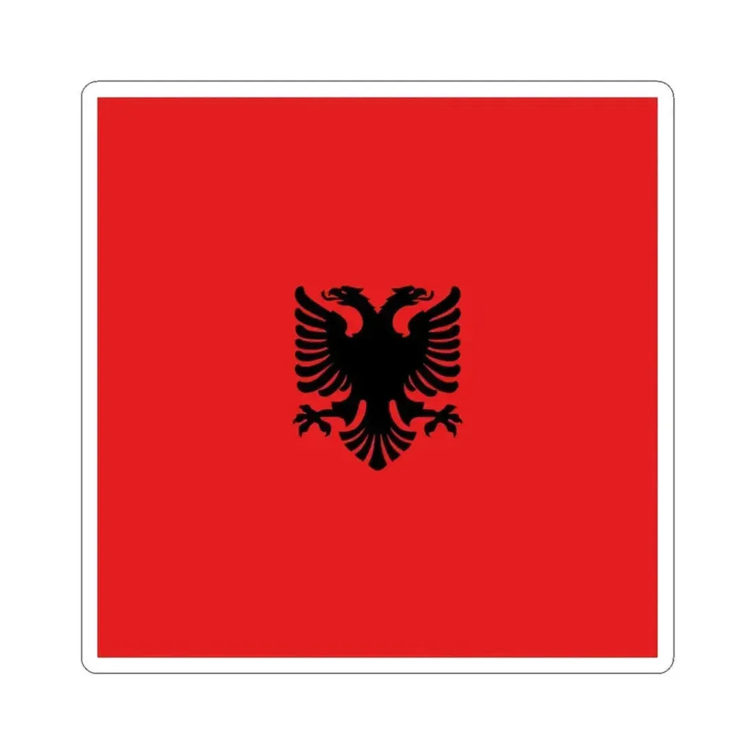 Flag of Albania 1912-1937 (Albania) STICKER Vinyl Kiss-Cut Decal 4 Inch White - The Sticker Space
