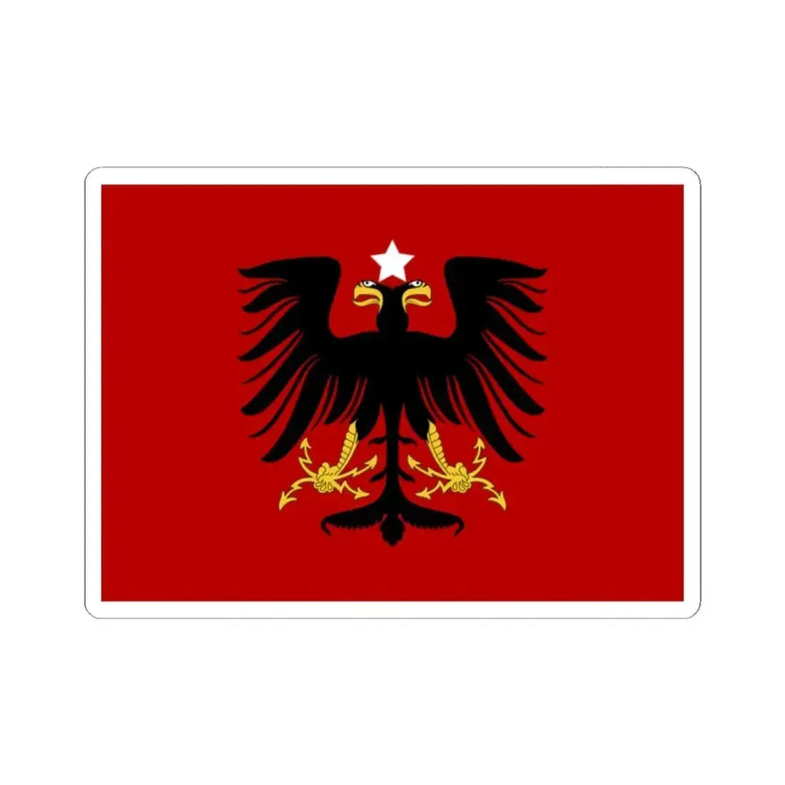 Flag of Albania 1914-1920 (Albania) STICKER Vinyl Kiss-Cut Decal 2 Inch White - The Sticker Space