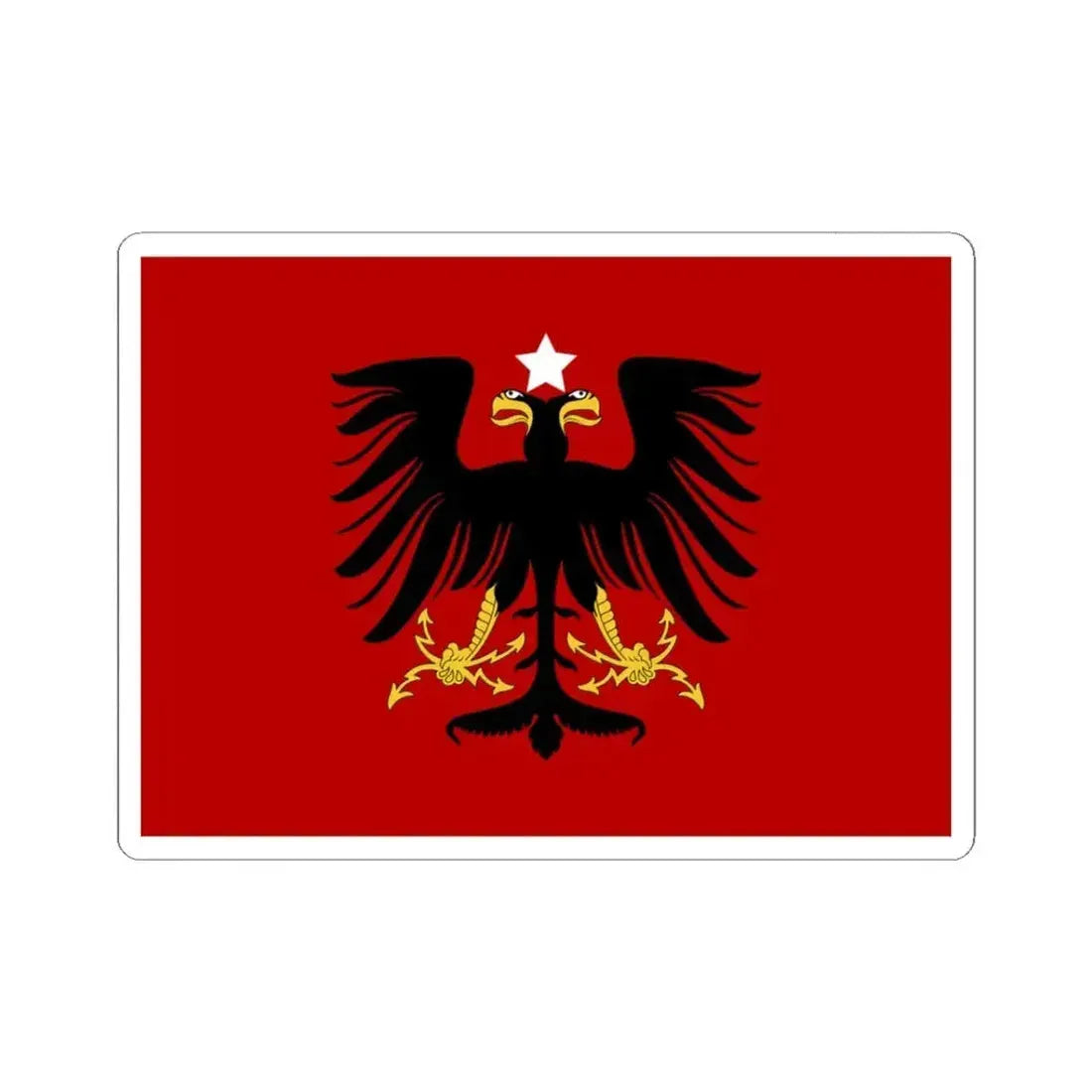 Flag of Albania 1914-1920 (Albania) STICKER Vinyl Kiss-Cut Decal 3 Inch White - The Sticker Space