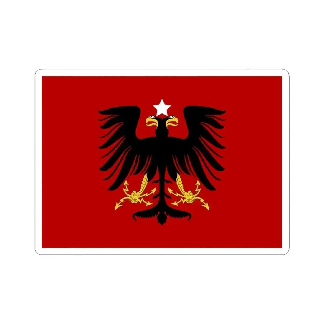 Flag of Albania 1914-1920 (Albania) STICKER Vinyl Kiss-Cut Decal 4 Inch White - The Sticker Space
