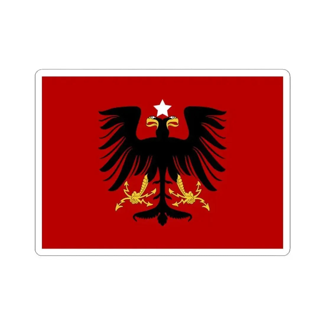 Flag of Albania 1914-1920 (Albania) STICKER Vinyl Kiss-Cut Decal 6 Inch White - The Sticker Space